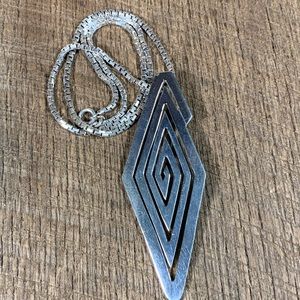 Silver Sue 925 Sterling Large Pendant Necklace